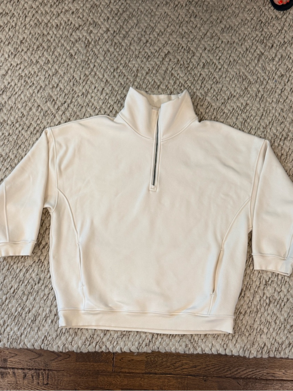 Lululemon Cream Fleece Half Zip Pullover Sweatshirt Women’s XL/XXL